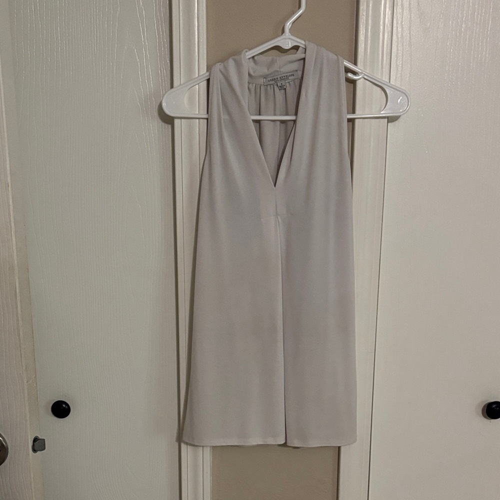 Green Envelope Cream Sleeveless Top